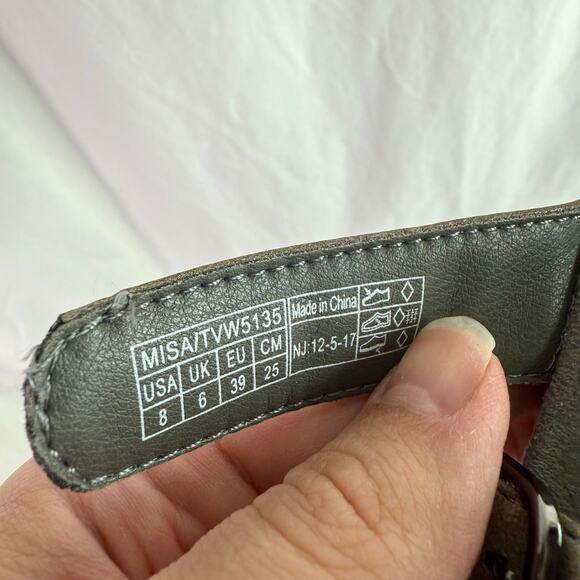 Vionic Women's 8 Pewter Gray Leather Strappy Slide On Comfort Sandals Walking - Picture 8 of 10